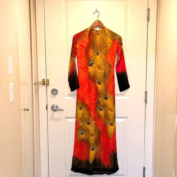 Peacock Feather Print Tunic Dress - Picture 5 of 7